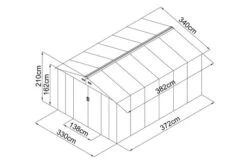 OUTTECH Gerätehaus, Anthrazit, Stahl, 340 X 382 X 210 Cm, Schiebetüren, Inkl. Lüftungsgitter -Doppler Verkäufe 24394 5.jpg