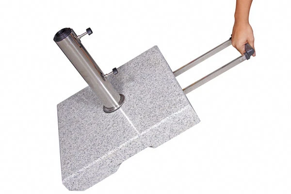 DOPPLER Trolley Granitsockel, Edelstahl/Granit, 50 Kg, Für Schirmstöcke Von 32-60 Mm 2 DOPPLER Trolley Granitsockel, Edelstahl/Granit, 50 Kg, Für Schirmstöcke Von 32-60 Mm – Bild 2