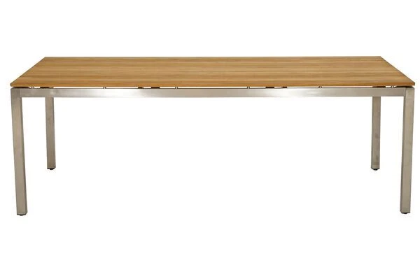 Ploß Brooklyn Tisch, Edelstahl/Teakholz, Gebürstet, 220x100cm 2 Ploß Brooklyn Tisch, Edelstahl/Teakholz, Gebürstet, 220x100cm - Image 2