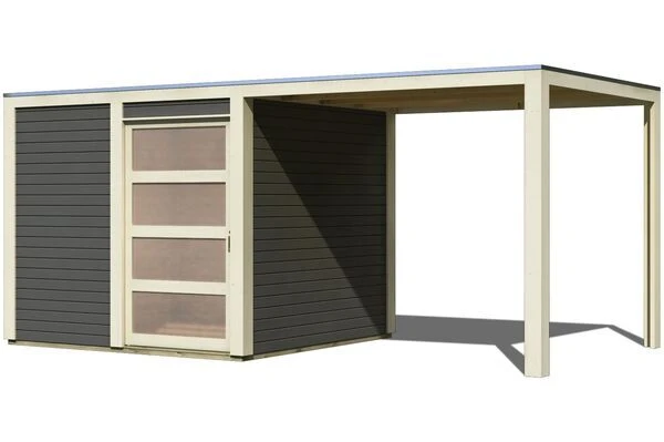 KARIBU Gartenhaus Qubic, Fichtenholz 19 Mm, Flachdach 2 KARIBU Gartenhaus Qubic, Fichtenholz 19 Mm, Flachdach - Image 2