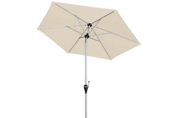 DOPPLER Active Auto Tilt Mittelstockschirm, Natur, Aluminium/Textil, Ø210cm, Höhenverstellbar, Knickbar, Mit Kurbel 2 DOPPLER Active Auto Tilt Mittelstockschirm, Natur, Aluminium/Textil, Ø210cm, Höhenverstellbar, Knickbar, Mit Kurbel - Image 2