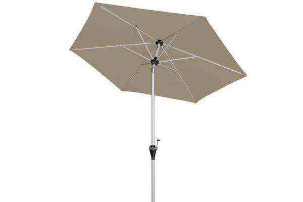 DOPPLER Active Auto Tilt Mittelstockschirm, Greige, Aluminium/Textil, Ø210cm, Höhenverstellbar, Knickbar, Mit Kurbel 2 DOPPLER Active Auto Tilt Mittelstockschirm, Greige, Aluminium/Textil, Ø210cm, Höhenverstellbar, Knickbar, Mit Kurbel – Bild 2