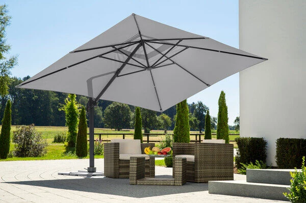 Schneider® SCHNEIDER Exklusivmodell Rhodos Grande Ampelschirm, Silbergrau, 300x400 Cm, Rechteckig 2 Schneider® SCHNEIDER Exklusivmodell Rhodos Grande Ampelschirm, Silbergrau, 300x400 Cm, Rechteckig – Bild 2