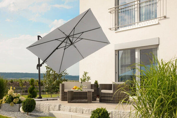 Schneider® SCHNEIDER Rhodos Eco Twist Ampelschirm, Grau, 270x270 Cm, Quadratisch 2 Schneider® SCHNEIDER Rhodos Eco Twist Ampelschirm, Grau, 270x270 Cm, Quadratisch - Image 2