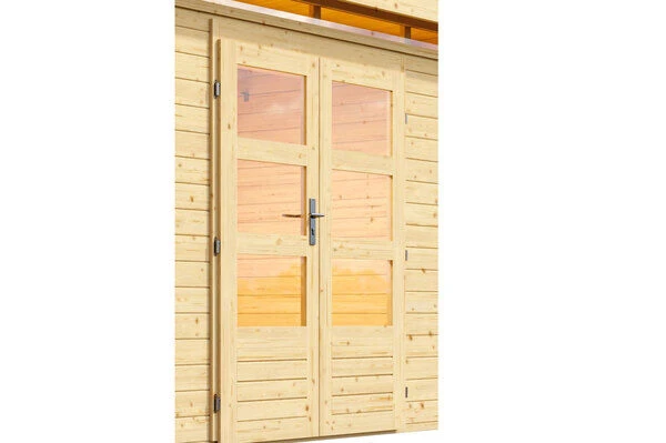 KARIBU Gartenhaus Kastorf 6, Naturbelassen, Fichtenholz 28mm, 305 X 274 X 222 Cm, Flachdach, Inkl. Oberlicht 2 KARIBU Gartenhaus Kastorf 6, Naturbelassen, Fichtenholz 28mm, 305 X 274 X 222 Cm, Flachdach, Inkl. Oberlicht - Image 2