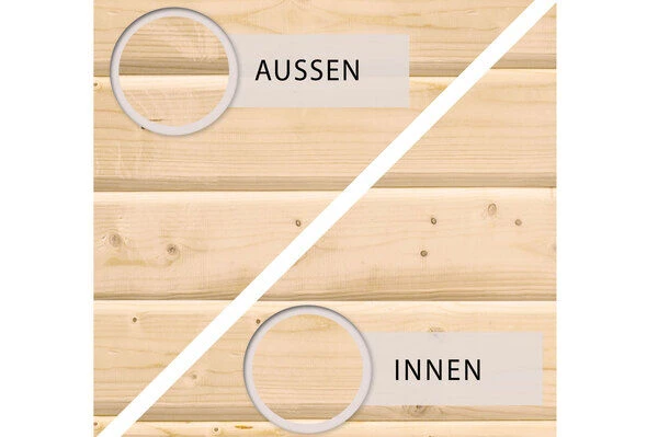 KARIBU Gartenhaus Kastorf 6, Naturbelassen, Fichtenholz 28mm, 305 X 274 X 222 Cm, Flachdach, Inkl. Oberlicht 4 KARIBU Gartenhaus Kastorf 6, Naturbelassen, Fichtenholz 28mm, 305 X 274 X 222 Cm, Flachdach, Inkl. Oberlicht - Image 4