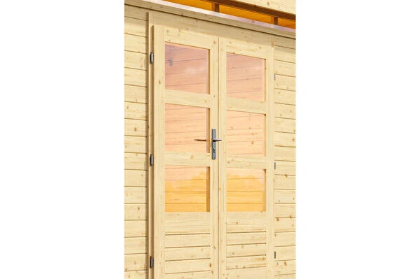 KARIBU Gartenhaus Kastorf 7, Naturbelassen, Fichtenholz 28mm, 396 X 244 X 222 Cm, Flachdach, Inkl. Oberlicht 3 KARIBU Gartenhaus Kastorf 7, Naturbelassen, Fichtenholz 28mm, 396 X 244 X 222 Cm, Flachdach, Inkl. Oberlicht - Image 3