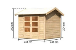 KARIBU Gartenhaus Theres 3, Naturbelassen, Fichtenholz 28mm, 270 X 244 X 242 Cm, Satteldach, Massivholzdach 13 KARIBU Gartenhaus Theres 3, Naturbelassen, Fichtenholz 28mm, 270 X 244 X 242 Cm, Satteldach, Massivholzdach -Doppler Verkäufe 30470 1 05.jpg
