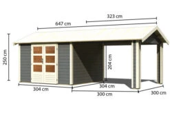 KARIBU Gartenhaus Theres 7, Terragrau, Fichtenholz 28mm, 648 X 304 X 250 Cm, Satteldach, Inkl. Dachausbauelement 13 KARIBU Gartenhaus Theres 7, Terragrau, Fichtenholz 28mm, 648 X 304 X 250 Cm, Satteldach, Inkl. Dachausbauelement -Doppler Verkäufe 30471 4 05.jpg