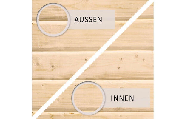 KARIBU Gartenhaus Theres 3, Naturbelassen, Fichtenholz 28mm, 767 X 240 X 242 Cm, Satteldach, 2 Dachausbauelemente 4 KARIBU Gartenhaus Theres 3, Naturbelassen, Fichtenholz 28mm, 767 X 240 X 242 Cm, Satteldach, 2 Dachausbauelemente - Image 4