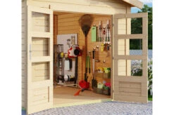 KARIBU Gartenhaus Theres 7, Naturbelassen, Fichtenholz 28mm, 947 X 304 X 250 Cm, Satteldach, 2 Dachausbauelemente -Doppler Verkäufe 30472 3 03.jpg