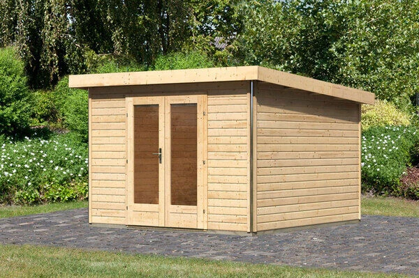 KARIBU Gartenhaus Radeburg 1, Naturbelassen, Fichtenholz 40mm, 346 X 309 X 229,5 Cm, Pultdach, Massivholzdach 2 KARIBU Gartenhaus Radeburg 1, Naturbelassen, Fichtenholz 40mm, 346 X 309 X 229,5 Cm, Pultdach, Massivholzdach - Image 2