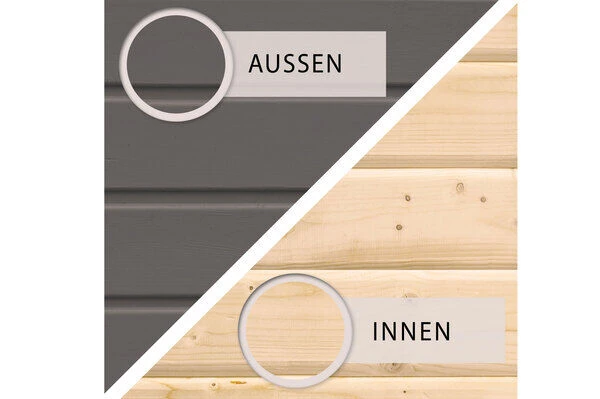 KARIBU Gartenhaus Radeburg 1, Terragrau, Fichtenholz 40mm, 346 X 309 X 229,5 Cm, Pultdach, Massivholzdach 6 KARIBU Gartenhaus Radeburg 1, Terragrau, Fichtenholz 40mm, 346 X 309 X 229,5 Cm, Pultdach, Massivholzdach - Image 6