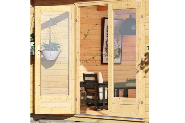 KARIBU Gartenhaus Radeburg 1, Naturbelassen, Fichtenholz 40mm, 664 X 309 X 229,5 Cm, Pultdach, Anbau 3,3m 2 KARIBU Gartenhaus Radeburg 1, Naturbelassen, Fichtenholz 40mm, 664 X 309 X 229,5 Cm, Pultdach, Anbau 3,3m - Image 2