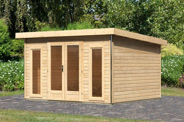 KARIBU Gartenhaus Radeburg 2, Naturbelassen, Fichtenholz 40mm, 406 X 309 X 229,5 Cm, Pultdach, Inkl. 2 Drehkippfenster 1 KARIBU Gartenhaus Radeburg 2, Naturbelassen, Fichtenholz 40mm, 406 X 309 X 229,5 Cm, Pultdach, Inkl. 2 Drehkippfenster