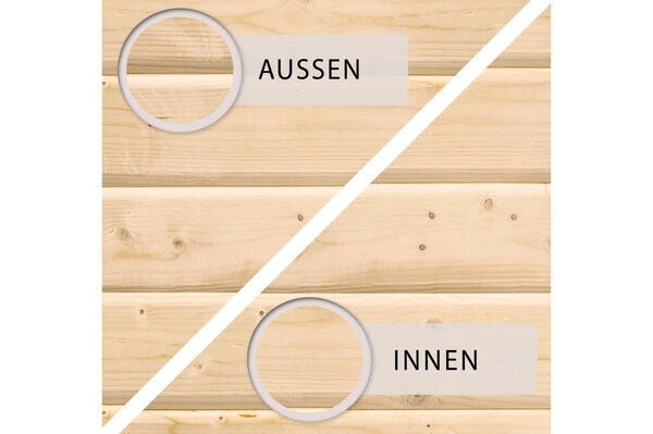 KARIBU Gartenhaus Radeburg 2, Naturbelassen, Fichtenholz 40mm, 724 X 309 X 229,5 Cm, Pultdach, Anbau 3,3m 6 KARIBU Gartenhaus Radeburg 2, Naturbelassen, Fichtenholz 40mm, 724 X 309 X 229,5 Cm, Pultdach, Anbau 3,3m - Image 6