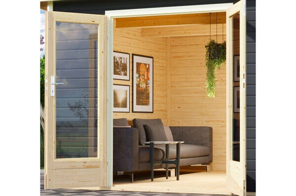 KARIBU Gartenhaus Radeburg 2, Terragrau, Fichtenholz 40mm, 724 X 309 X 229,5 Cm, Pultdach, Anbau 3,3m 2 KARIBU Gartenhaus Radeburg 2, Terragrau, Fichtenholz 40mm, 724 X 309 X 229,5 Cm, Pultdach, Anbau 3,3m - Image 2