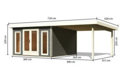 KARIBU Gartenhaus Radeburg 3, Terragrau, Fichtenholz 40mm, 724 X 369 X 229,5 Cm, Pultdach, Anbau 3,3m 15 KARIBU Gartenhaus Radeburg 3, Terragrau, Fichtenholz 40mm, 724 X 369 X 229,5 Cm, Pultdach, Anbau 3,3m -Doppler Verkäufe 30479 2 05.jpg