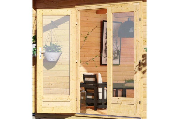 KARIBU Gartenhaus Radeburg 3, Naturbelassen, Fichtenholz 40mm, 724 X 369 X 229,5 Cm, Pultdach, Anbau 3,3m Mit Rückwand 2 KARIBU Gartenhaus Radeburg 3, Naturbelassen, Fichtenholz 40mm, 724 X 369 X 229,5 Cm, Pultdach, Anbau 3,3m Mit Rückwand - Image 2