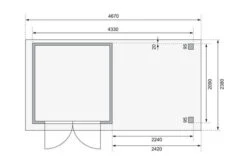 KARIBU Gartenhaus Askola 2, Naturbelassen, Fichtenholz 19mm, 467 X 217 X 211 Cm, Flachdach, Anbau 2,4m Mit Rückwand -Doppler Verkäufe 30537 1 06.jpg