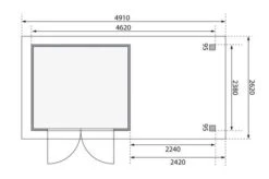 KARIBU Gartenhaus Askola 3,5, Naturbelassen, Fichtenholz 19mm, 491 X 246 X 211 Cm, Flachdach, Anbau 2,4m Mit Rückwand -Doppler Verkäufe 30537 5 06.jpg