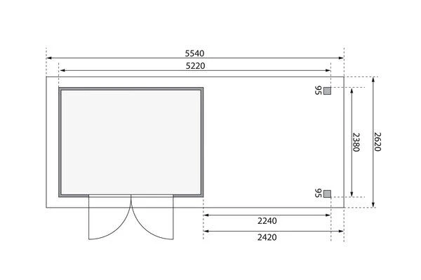 KARIBU Gartenhaus Askola5 , Terragrau, Fichtenholz 19mm, 554 X 246 X 211 Cm, Flachdach, Anbau 2,4m Mit Rück- Und Seitenwand 6 KARIBU Gartenhaus Askola5 , Terragrau, Fichtenholz 19mm, 554 X 246 X 211 Cm, Flachdach, Anbau 2,4m Mit Rück- Und Seitenwand - Image 6