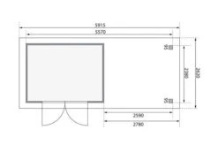 KARIBU Gartenhaus Askola 5, Terragrau, Fichtenholz 19mm, 591,5 X 246 X 211 Cm, Flachdach, Seitlicher Anbau 2,8m -Doppler Verkäufe 30539 2 06.jpg