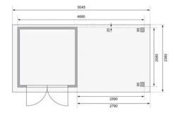 KARIBU Gartenhaus Askola2 , Naturbelassen, Fichtenholz 19mm, 504,5 X 217 X 211 Cm, Flachdach, Seitlicher Anbau 2,8m Mit Rückwand 15 KARIBU Gartenhaus Askola2 , Naturbelassen, Fichtenholz 19mm, 504,5 X 217 X 211 Cm, Flachdach, Seitlicher Anbau 2,8m Mit Rückwand -Doppler Verkäufe 30540 1 06.jpg