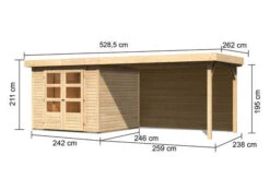 KARIBU Gartenhaus Askola 3,5, Naturbelassen, Fichtenholz 19mm, 528,5 X 246 X 211 Cm, Flachdach, Seitlicher Anbau 2,8m Mit Rückwand 15 KARIBU Gartenhaus Askola 3,5, Naturbelassen, Fichtenholz 19mm, 528,5 X 246 X 211 Cm, Flachdach, Seitlicher Anbau 2,8m Mit Rückwand -Doppler Verkäufe 30540 5 05.jpg