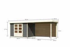 KARIBU Gartenhaus Askola 4, Terragrau, Fichtenholz 19mm, 591,5 X 217 X 211 Cm, Flachdach, Seitlicher Anbau 2,8m Mit Rückwand -Doppler Verkäufe 30540 8 05.jpg