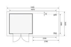 KARIBU Gartenhaus Askola3,5 , Terragrau, Fichtenholz 19mm, 528,5 X 246 X 211 Cm, Flachdach, Seitlicher Anbau 2,8m Mit Rück- Und Seitenwand -Doppler Verkäufe 30541 1 06.jpg