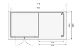 KARIBU Gartenhaus Kerko 3, Naturbelassen, Fichtenholz 19mm, 508 X 217 X 211 Cm, Flachdach, Anbau 2,4m Mit Rückwand -Doppler Verkäufe 30544 1 06.jpg