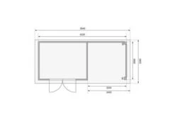 KARIBU Gartenhaus Kerko 4, Naturbelassen, Fichtenholz 19mm, 554 X 217 X 211 Cm, Flachdach, Anbau 2,4m Mit Rückwand -Doppler Verkäufe 30544 3 06.jpg
