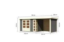 KARIBU Gartenhaus Kerko5 , Terragrau, Fichtenholz 19mm, 554 X 246 X 210 Cm, Flachdach, Anbau 2,4m Mit Rück- Und Seitenwand -Doppler Verkäufe 30545 2 05.jpg