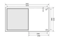 KARIBU Gartenhaus Kerko 6, Naturbelassen, Fichtenholz 19mm, 334 X 306 X 216 Cm, Flachdach, Anbau 2,8m -Doppler Verkäufe 30546 3 06.jpg