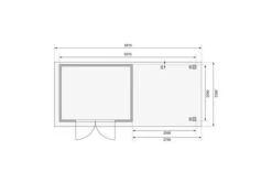 KARIBU Gartenhaus Kerko 4, Naturbelassen, Fichtenholz 19mm, 609 X 217 X 211 Cm, Flachdach, Anbau 2,8m Mit Rückwand -Doppler Verkäufe 30547 3 06.jpg