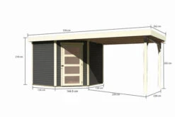 KARIBU Gartenhaus Schwandorf 5, Terragrau, Fichtenholz 19mm, 530 X 246 X 218 Cm, Flachdach, Anbau 2,8m 14 KARIBU Gartenhaus Schwandorf 5, Terragrau, Fichtenholz 19mm, 530 X 246 X 218 Cm, Flachdach, Anbau 2,8m -Doppler Verkäufe 30550 05.jpg