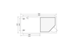 KARIBU Gartenhaus Schwandorf 3, Naturbelassen, Fichtenholz 19mm, 504,5 X 217 X 218 Cm, Flachdach, Anbau 2,8m Mit Rückwand -Doppler Verkäufe 30551 1 06.jpg