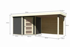 KARIBU Gartenhaus Schwandorf 5, Terragrau, Fichtenholz 19mm, 530 X 246 X 218 Cm, Flachdach, Anbau 2,8m Mit Rückwand 14 KARIBU Gartenhaus Schwandorf 5, Terragrau, Fichtenholz 19mm, 530 X 246 X 218 Cm, Flachdach, Anbau 2,8m Mit Rückwand -Doppler Verkäufe 30551 4 05.jpg