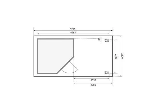 KARIBU Gartenhaus Schwandorf 5, Terragrau, Fichtenholz 19mm, 530 X 246 X 218 Cm, Flachdach, Anbau 2,8m Mit Rückwand 6 KARIBU Gartenhaus Schwandorf 5, Terragrau, Fichtenholz 19mm, 530 X 246 X 218 Cm, Flachdach, Anbau 2,8m Mit Rückwand - Image 6