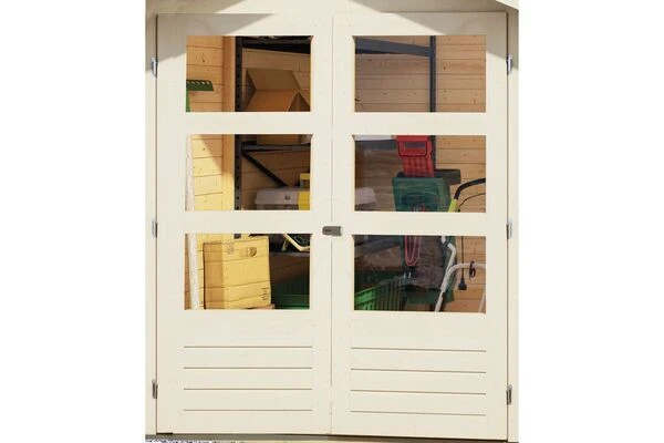 KARIBU Gartenhaus Stockach 2, Terragrau, Fichtenholz 19mm, 212 X 186 X 197 Cm, Pultdach, Doppelflügeltür 2 KARIBU Gartenhaus Stockach 2, Terragrau, Fichtenholz 19mm, 212 X 186 X 197 Cm, Pultdach, Doppelflügeltür - Image 2