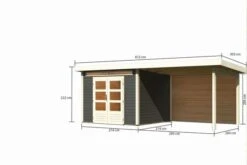 KARIBU Gartenhaus Kandern6 , Terragrau, Fichtenholz 28mm, 612 X 274 X 222 Cm, Pultdach, Anbau 3,2m Mit Rückwand -Doppler Verkäufe 30559 2 05.jpg