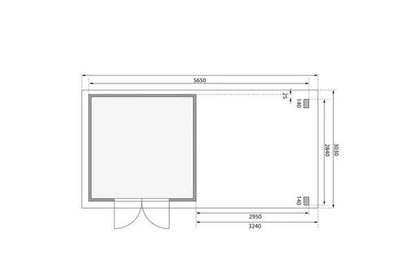 KARIBU Gartenhaus Kandern6 , Terragrau, Fichtenholz 28mm, 612 X 274 X 222 Cm, Pultdach, Anbau 3,2m Mit Rück- Und Seitenwand 6 KARIBU Gartenhaus Kandern6 , Terragrau, Fichtenholz 28mm, 612 X 274 X 222 Cm, Pultdach, Anbau 3,2m Mit Rück- Und Seitenwand - Image 6