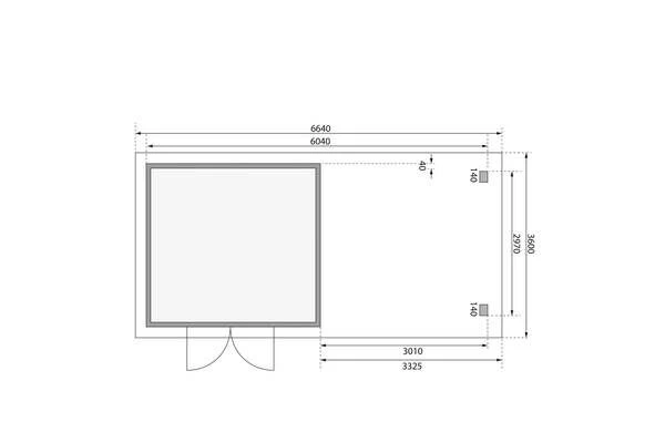 KARIBU Gartenhaus Northeim 3, Terragrau, Fichtenholz 40mm, 664 X 309 X 229 Cm, Pultdach, Anbau 3m Mit Rückwand 6 KARIBU Gartenhaus Northeim 3, Terragrau, Fichtenholz 40mm, 664 X 309 X 229 Cm, Pultdach, Anbau 3m Mit Rückwand - Image 6