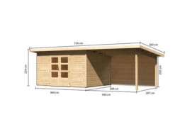 KARIBU Gartenhaus Northeim 4, Naturbelassen, Fichtenholz 40mm, 724 X 309 X 229 Cm, Pultdach, Anbau 3m Mit Rückwand 15 KARIBU Gartenhaus Northeim 4, Naturbelassen, Fichtenholz 40mm, 724 X 309 X 229 Cm, Pultdach, Anbau 3m Mit Rückwand -Doppler Verkäufe 30561 3 05.jpg