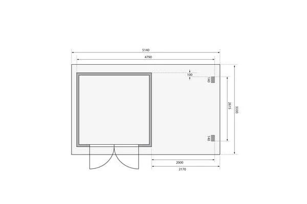 KARIBU Gartenhaus Bastrup5 , Naturbelassen, Fichtenholz 28mm, 514,5 X 297 X 222 Cm, Pultdach, Anbau 2m Mit Rückwand 6 KARIBU Gartenhaus Bastrup5 , Naturbelassen, Fichtenholz 28mm, 514,5 X 297 X 222 Cm, Pultdach, Anbau 2m Mit Rückwand - Image 6