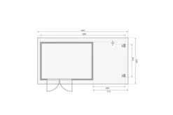 KARIBU Gartenhaus Bastrup8 , Naturbelassen, Fichtenholz 28mm, 604,5 X 297 X 222 Cm, Pultdach, Anbau 2m Mit Rückwand -Doppler Verkäufe 30564 06.jpg