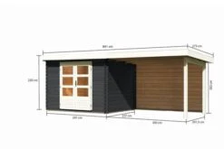 KARIBU Gartenhaus Bastrup3 , Anthrazit, Fichtenholz 28mm, 641x 237 X 220 Cm, Pultdach, Anbau 3m Mit Rückwand 15 KARIBU Gartenhaus Bastrup3 , Anthrazit, Fichtenholz 28mm, 641x 237 X 220 Cm, Pultdach, Anbau 3m Mit Rückwand -Doppler Verkäufe 30566 4 05.jpg