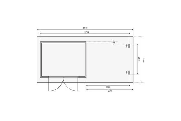 KARIBU Gartenhaus Bastrup3 , Anthrazit, Fichtenholz 28mm, 641x 237 X 220 Cm, Pultdach, Anbau 3m Mit Rückwand 7 KARIBU Gartenhaus Bastrup3 , Anthrazit, Fichtenholz 28mm, 641x 237 X 220 Cm, Pultdach, Anbau 3m Mit Rückwand - Image 7