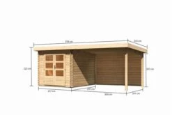 KARIBU Gartenhaus Bastrup4 , Naturbelassen, Fichtenholz 28mm, 554,5 X 297 X 222 Cm, Pultdach, Anbau 3m Mit Rückwand -Doppler Verkäufe 30566 5 05.jpg